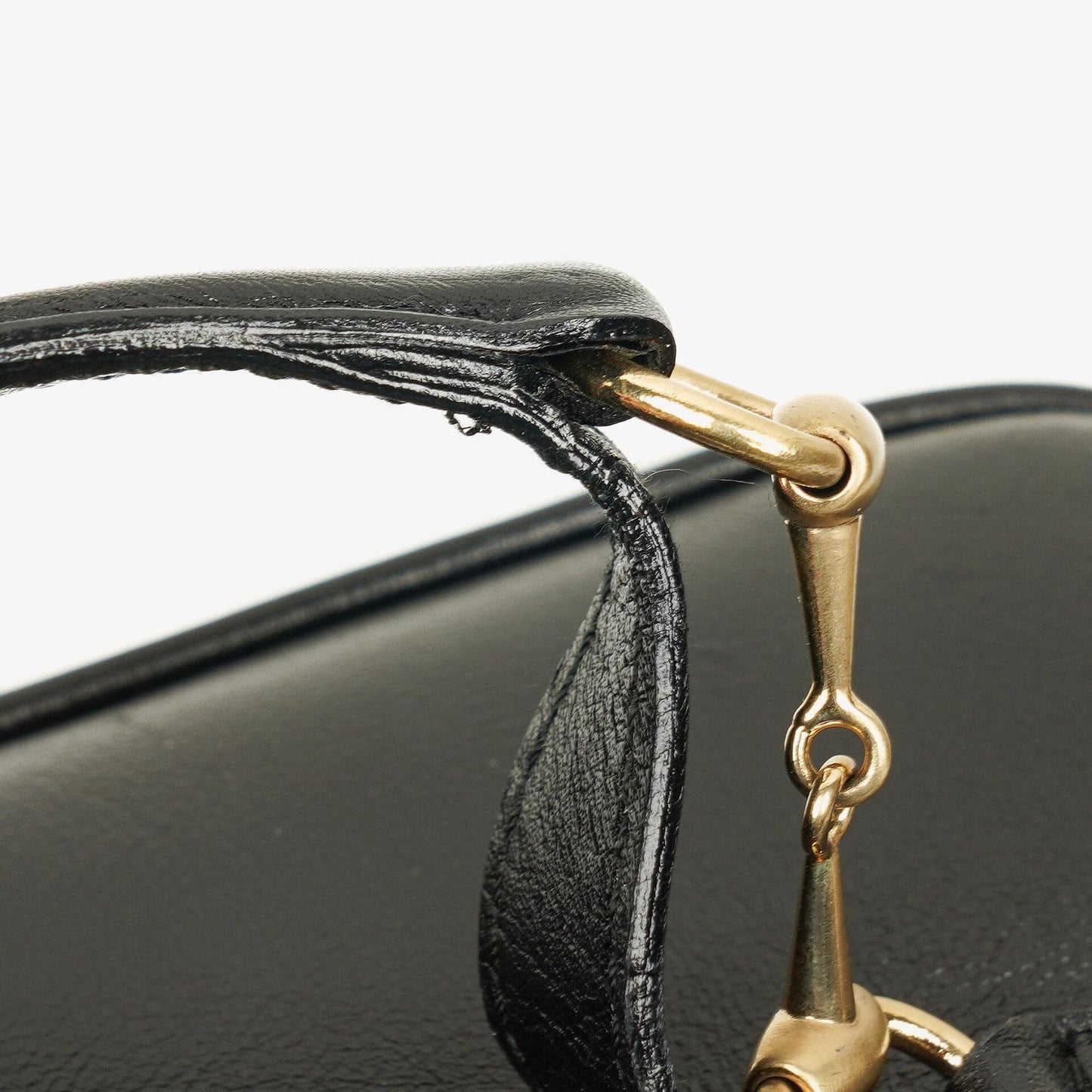 Gucci Horsebit Vanity Tasche aus schwarzem Leder