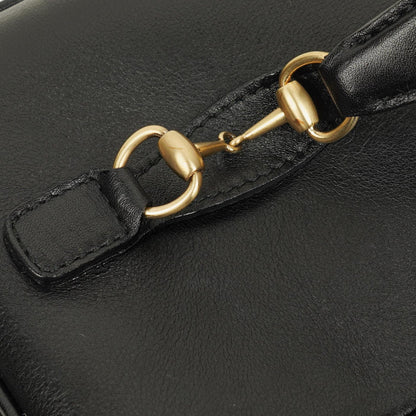 Gucci Horsebit Vanity Tasche aus schwarzem Leder
