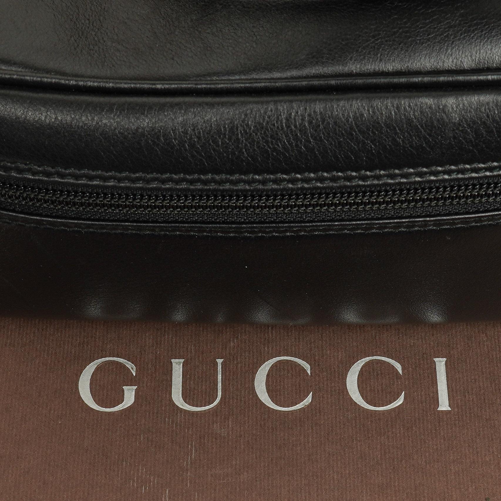Gucci Horsebit Vanity Tasche aus schwarzem Leder