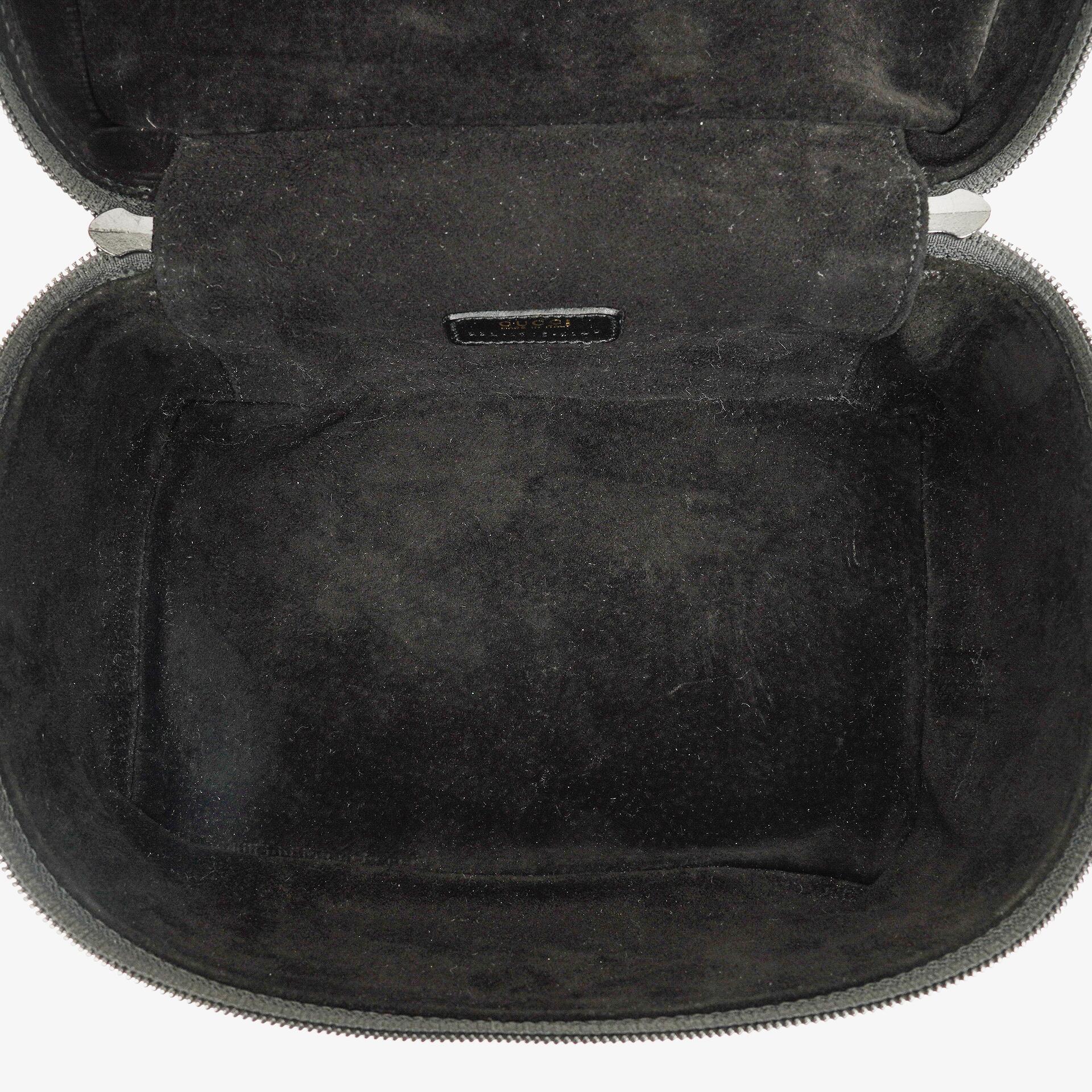 Gucci Horsebit Vanity Tasche aus schwarzem Leder