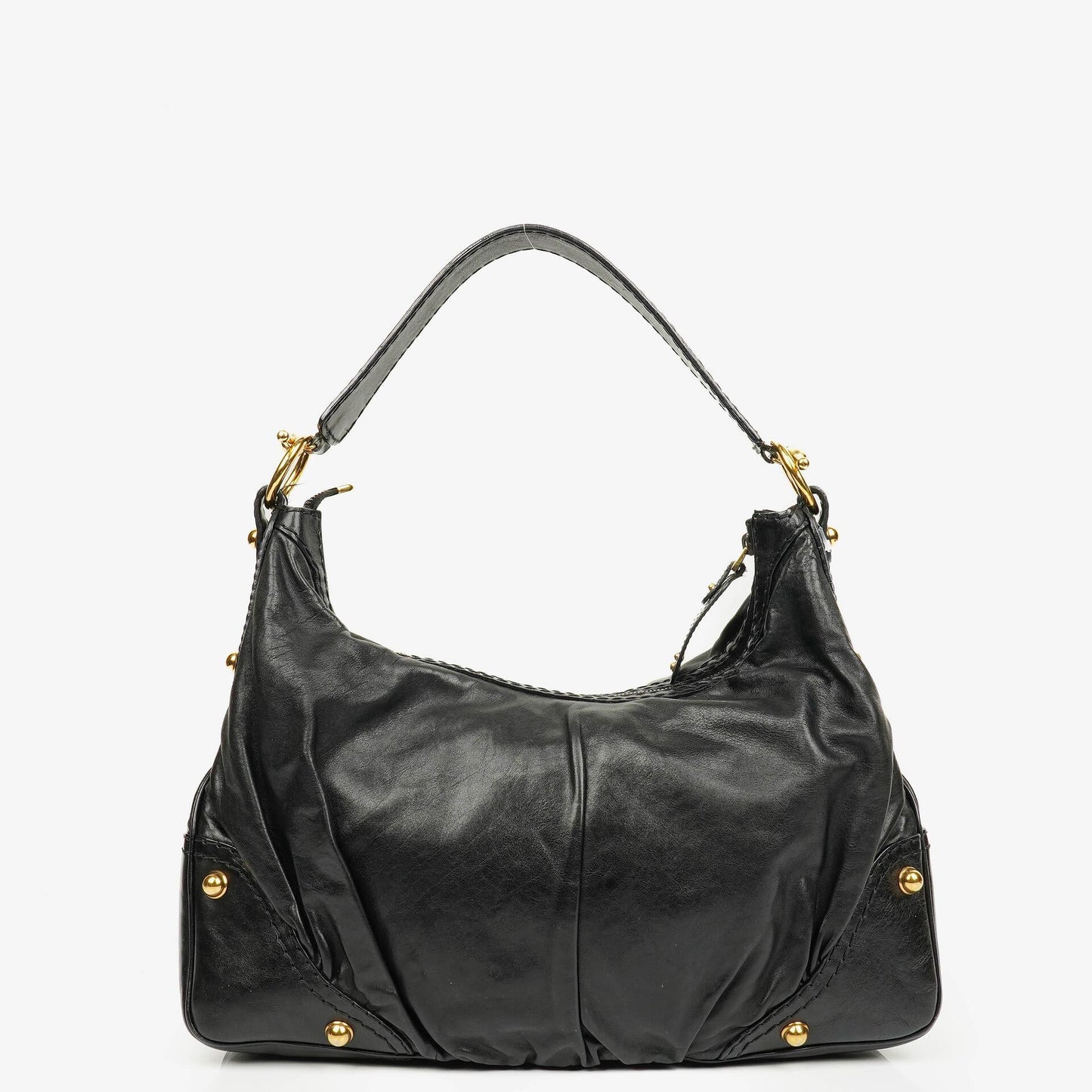 Gucci Jockey Hobo Bag Medium aus schwarzem Leder