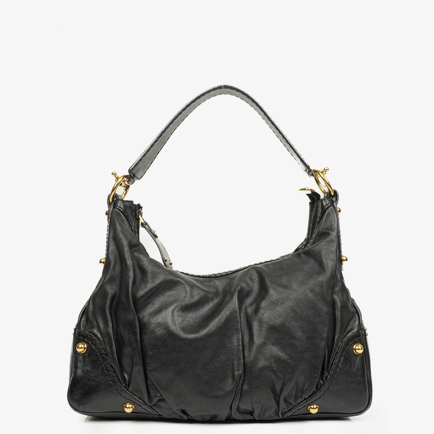Gucci Jockey Hobo Bag Medium aus schwarzem Leder
