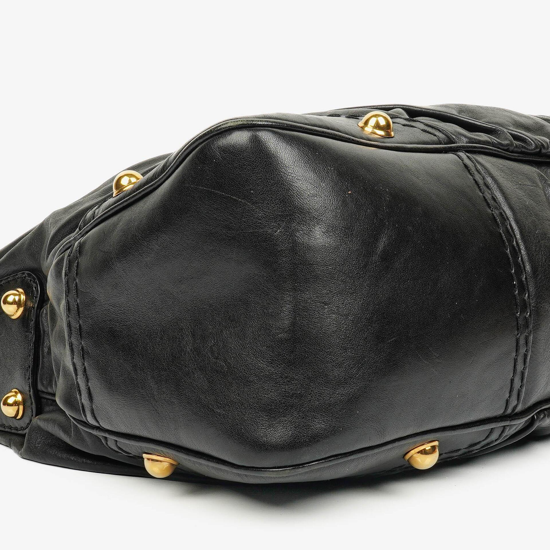Gucci Jockey Hobo Bag Medium aus schwarzem Leder