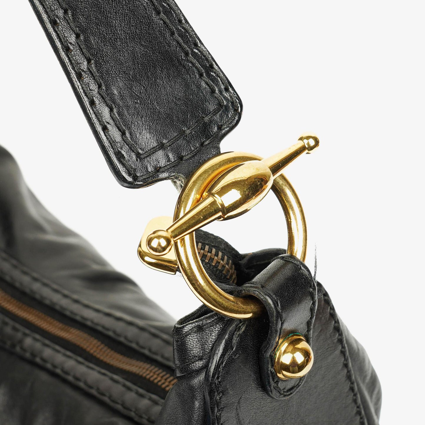 Gucci Jockey Hobo Bag Medium aus schwarzem Leder