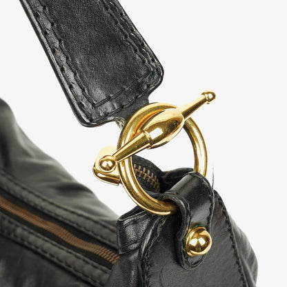 Gucci Jockey Hobo Bag Medium aus schwarzem Leder