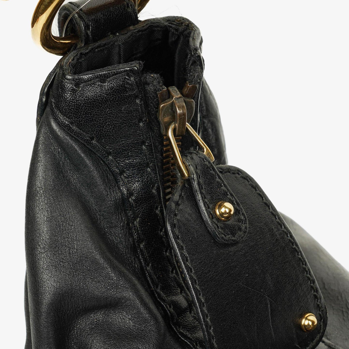 Gucci Jockey Hobo Bag Medium aus schwarzem Leder