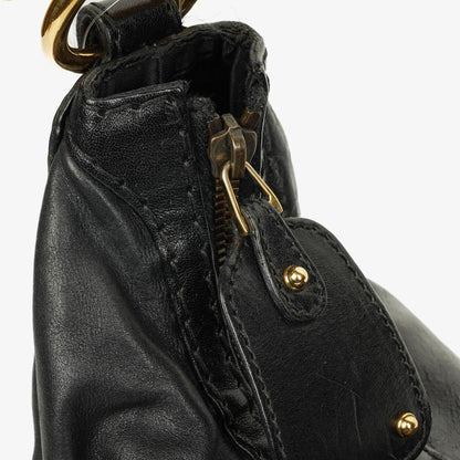 Gucci Jockey Hobo Bag Medium aus schwarzem Leder