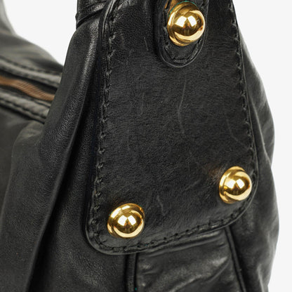 Gucci Jockey Hobo Bag Medium aus schwarzem Leder