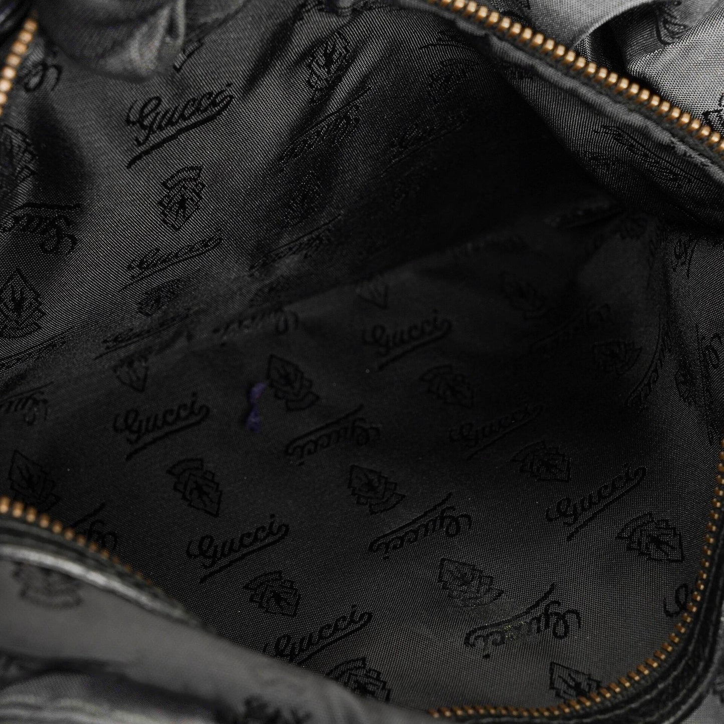 Gucci Jockey Hobo Bag Medium aus schwarzem Leder