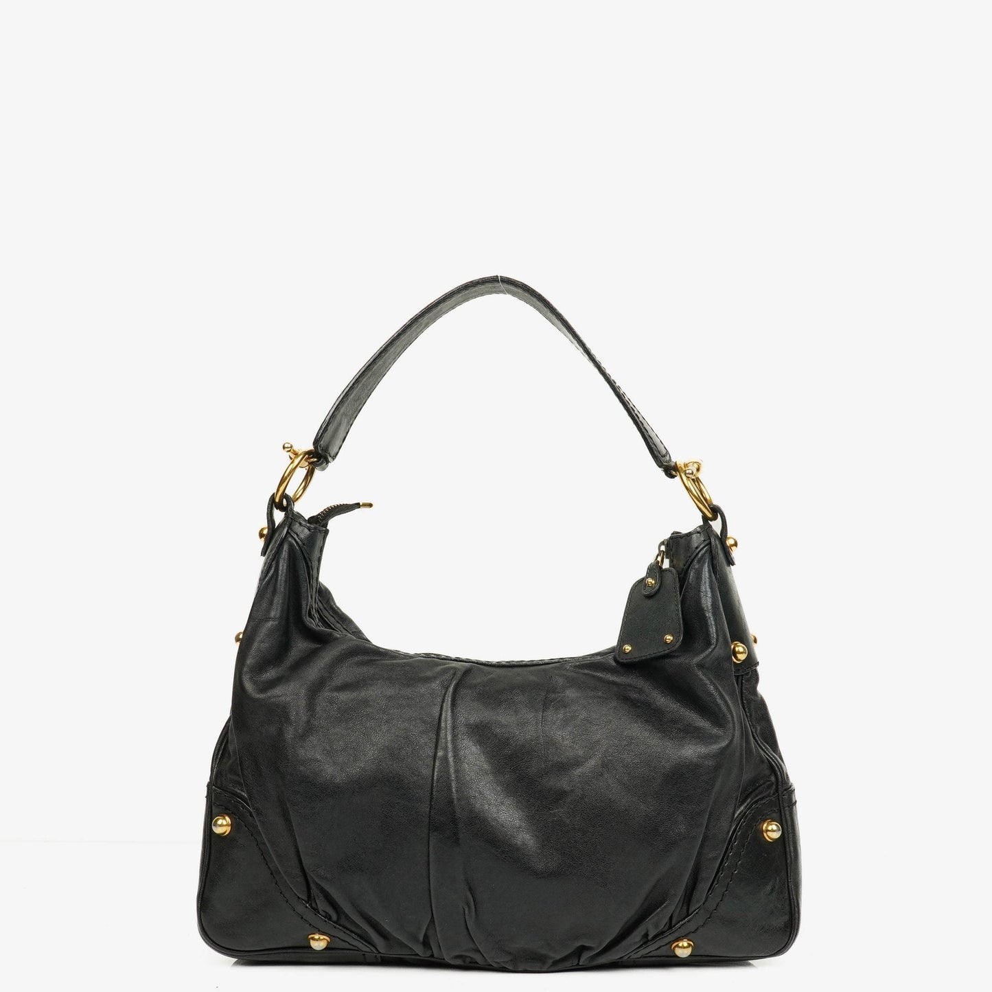 Gucci Medium Jockey Hobo-Tasche aus schwarzem Leder