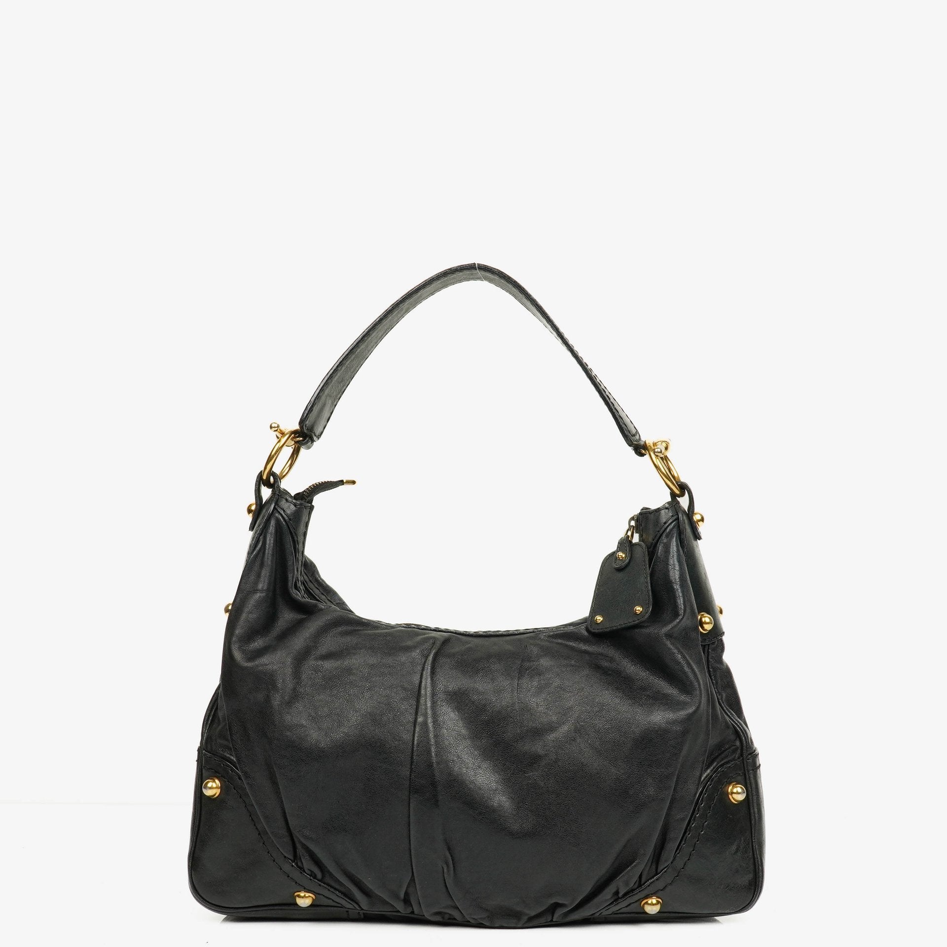 Gucci Medium Jockey Hobo-Tasche aus schwarzem Leder