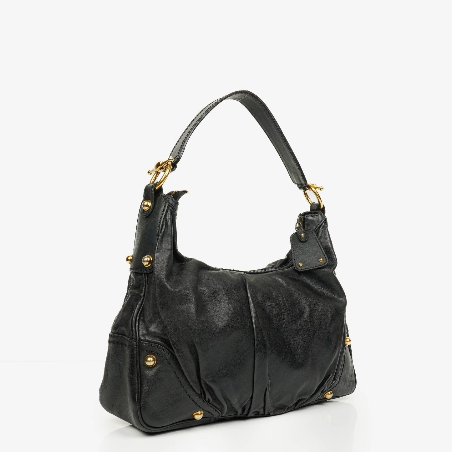Gucci Medium Jockey Hobo-Tasche aus schwarzem Leder