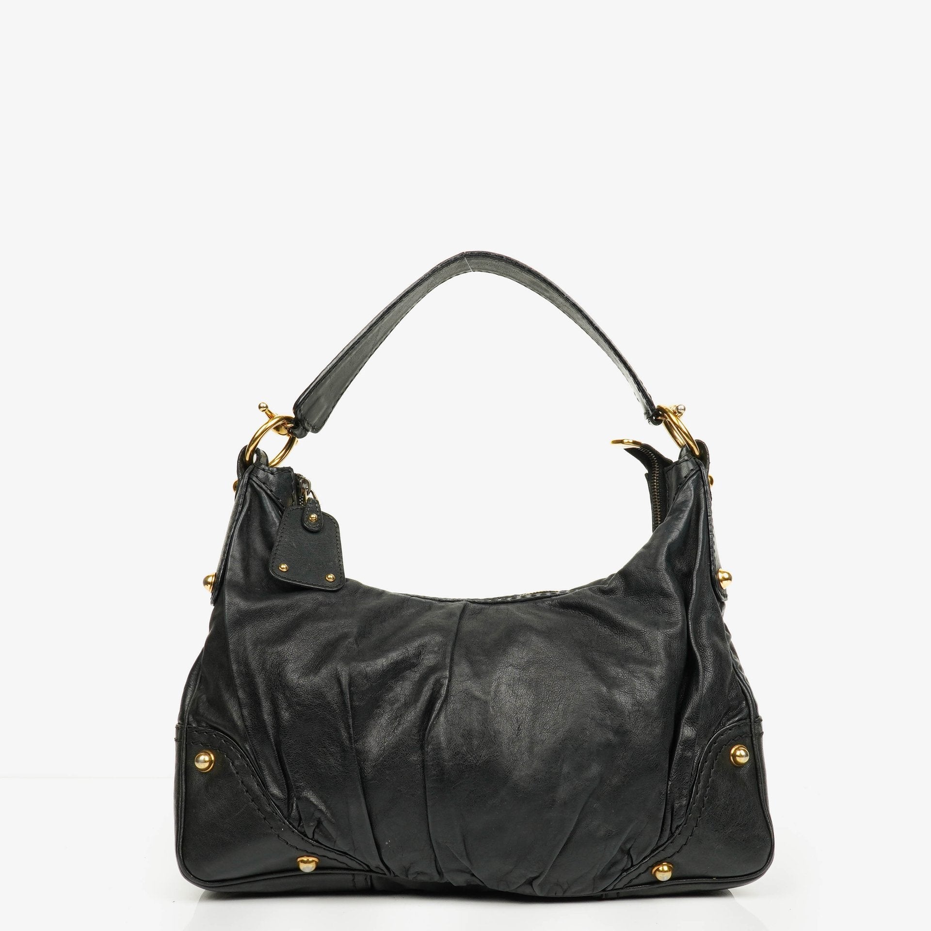 Gucci Medium Jockey Hobo-Tasche aus schwarzem Leder