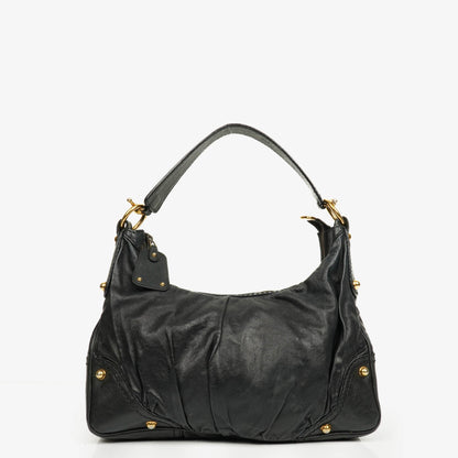 Gucci Medium Jockey Hobo-Tasche aus schwarzem Leder