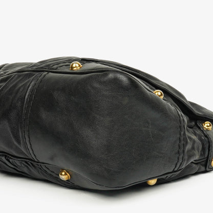 Gucci Medium Jockey Hobo-Tasche aus schwarzem Leder