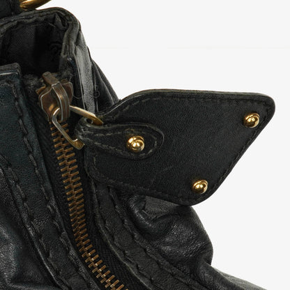 Gucci Medium Jockey Hobo-Tasche aus schwarzem Leder