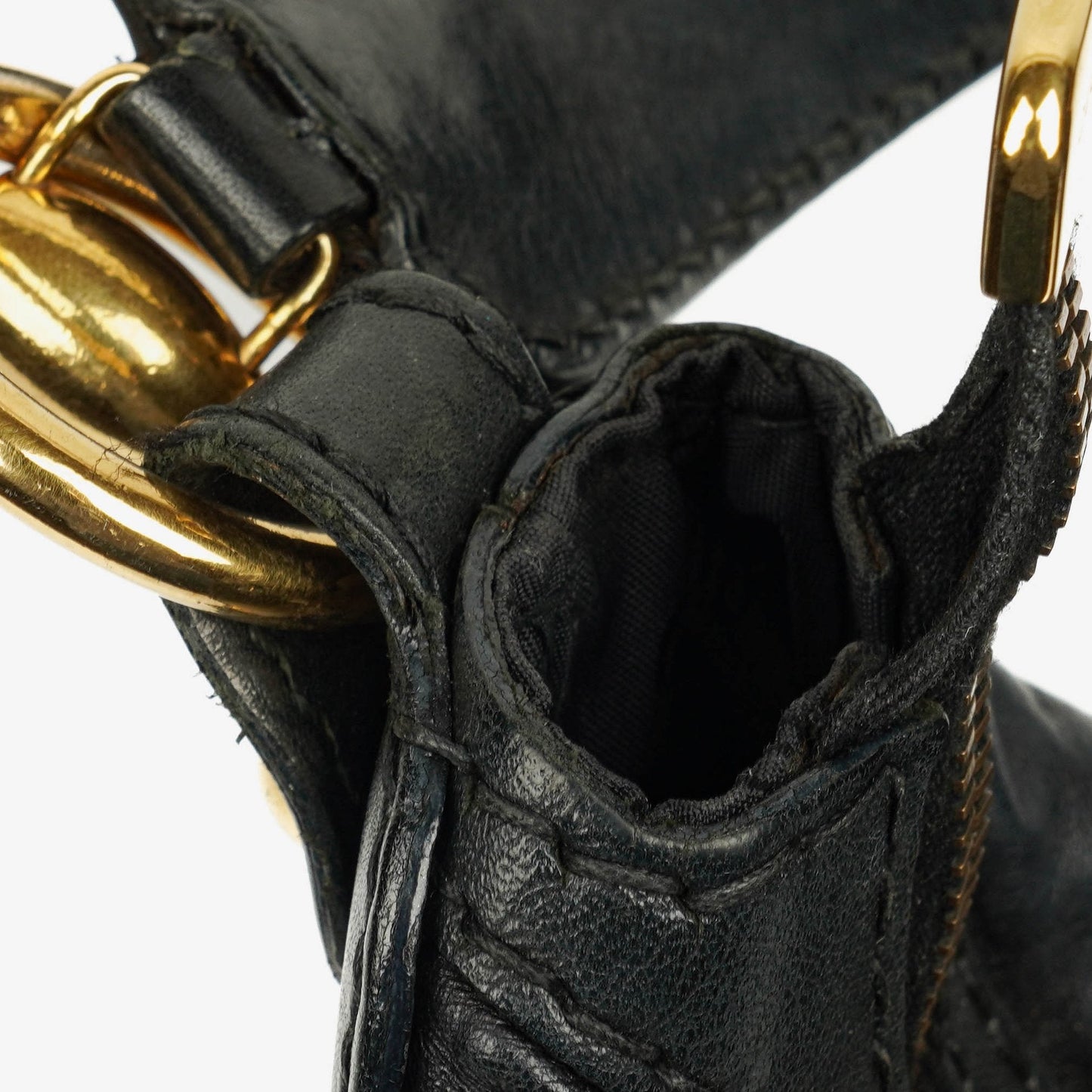 Gucci Medium Jockey Hobo-Tasche aus schwarzem Leder