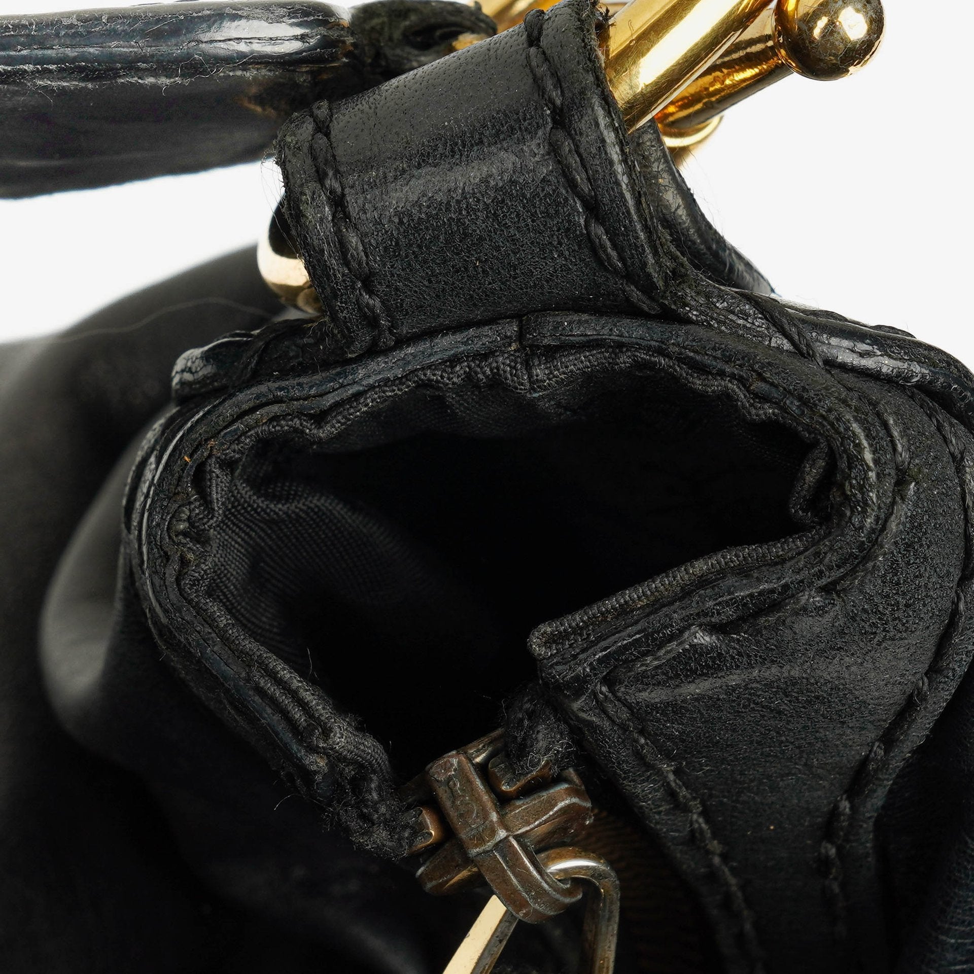 Gucci Medium Jockey Hobo-Tasche aus schwarzem Leder