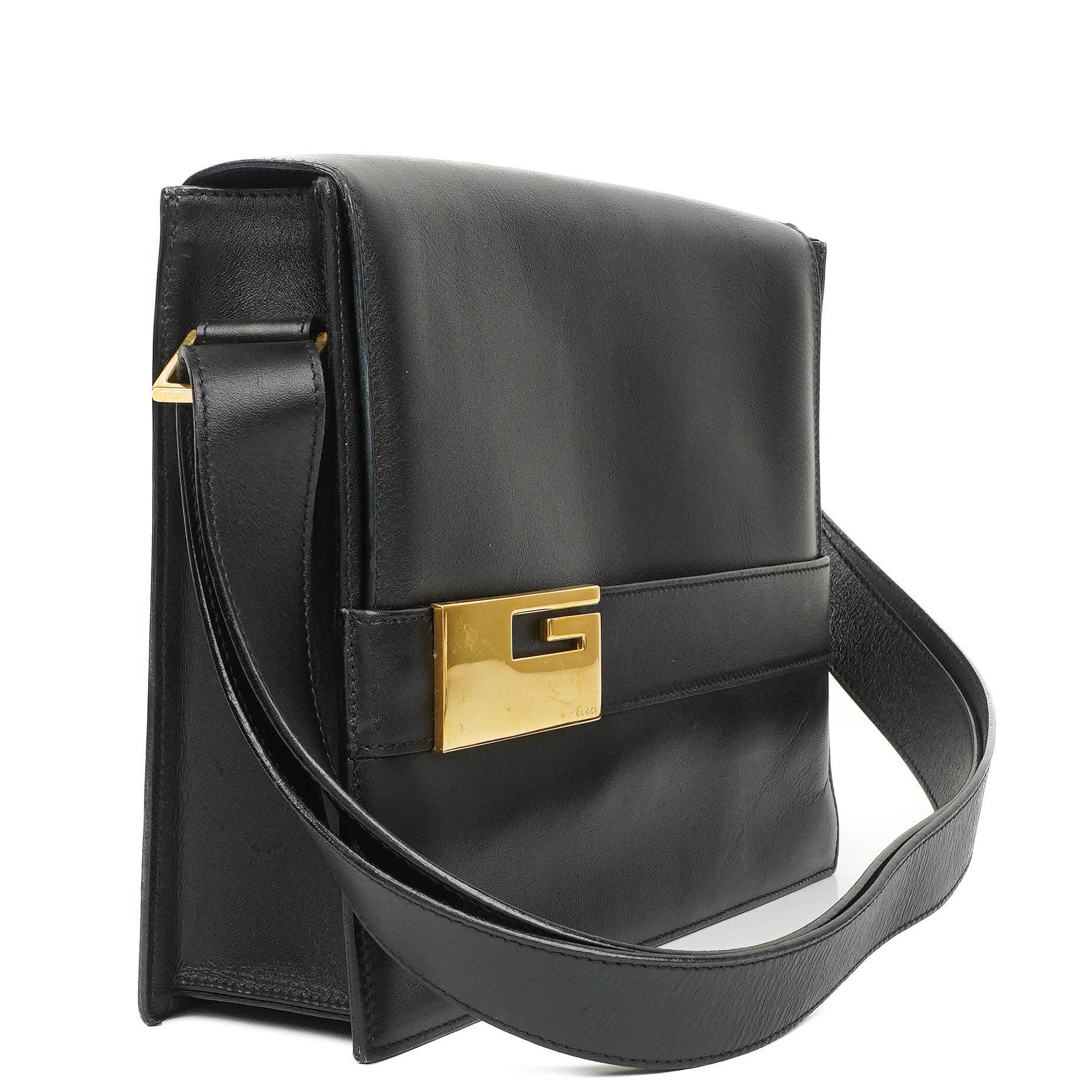 Gucci Schultertasche aus schwarzem Leder