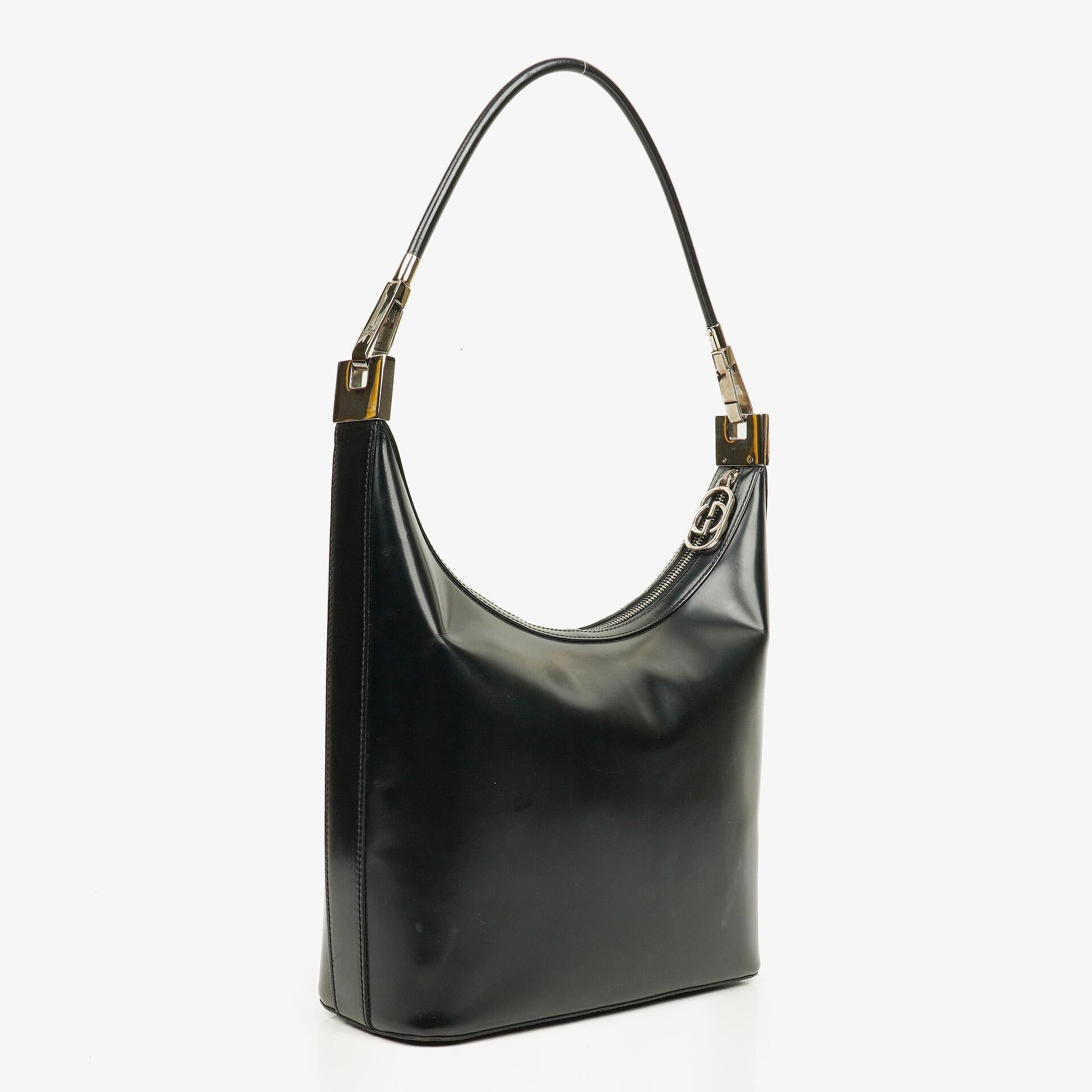 Gucci Schultertasche aus schwarzem Leder