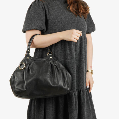 Gucci Sukey Schulter-Hobo-Bag aus schwarzem Leder
