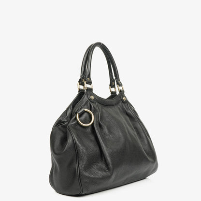 Gucci Sukey Schulter-Hobo-Bag aus schwarzem Leder