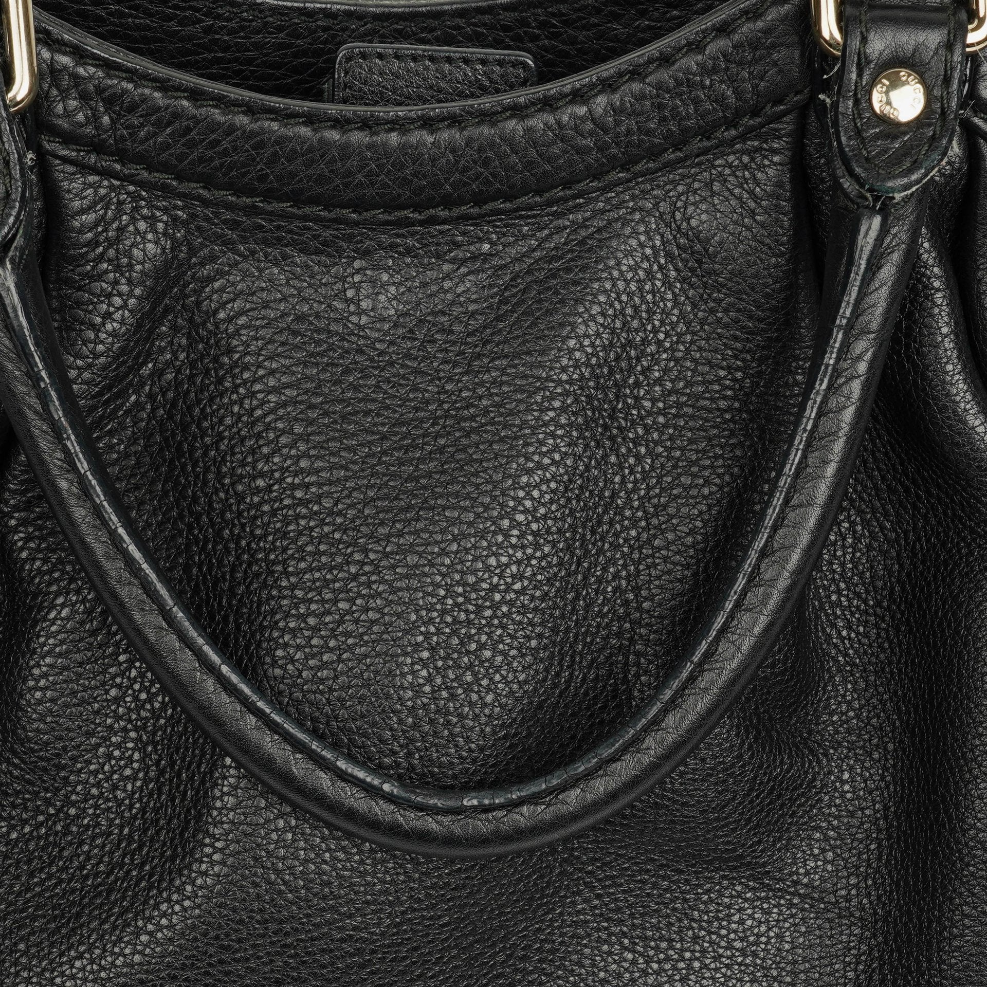 Gucci Sukey Schulter-Hobo-Bag aus schwarzem Leder