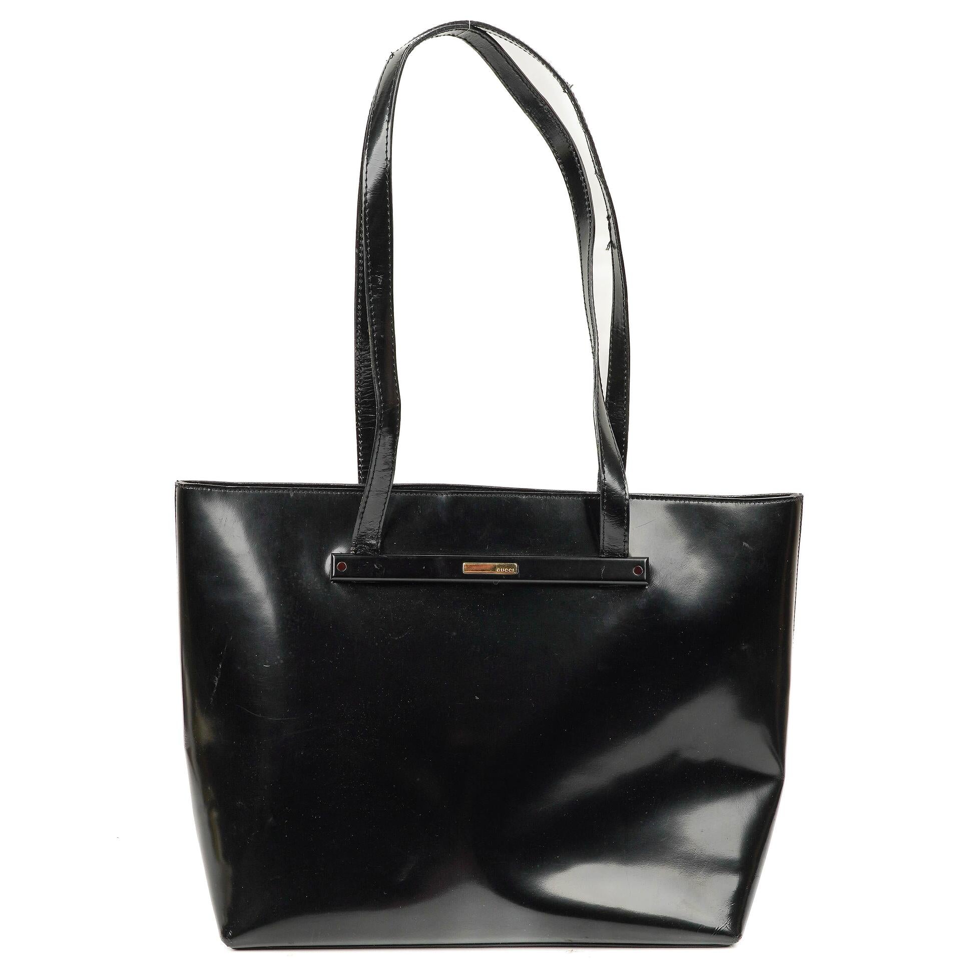 Gucci Tote Tasche aus schwarzem Leder