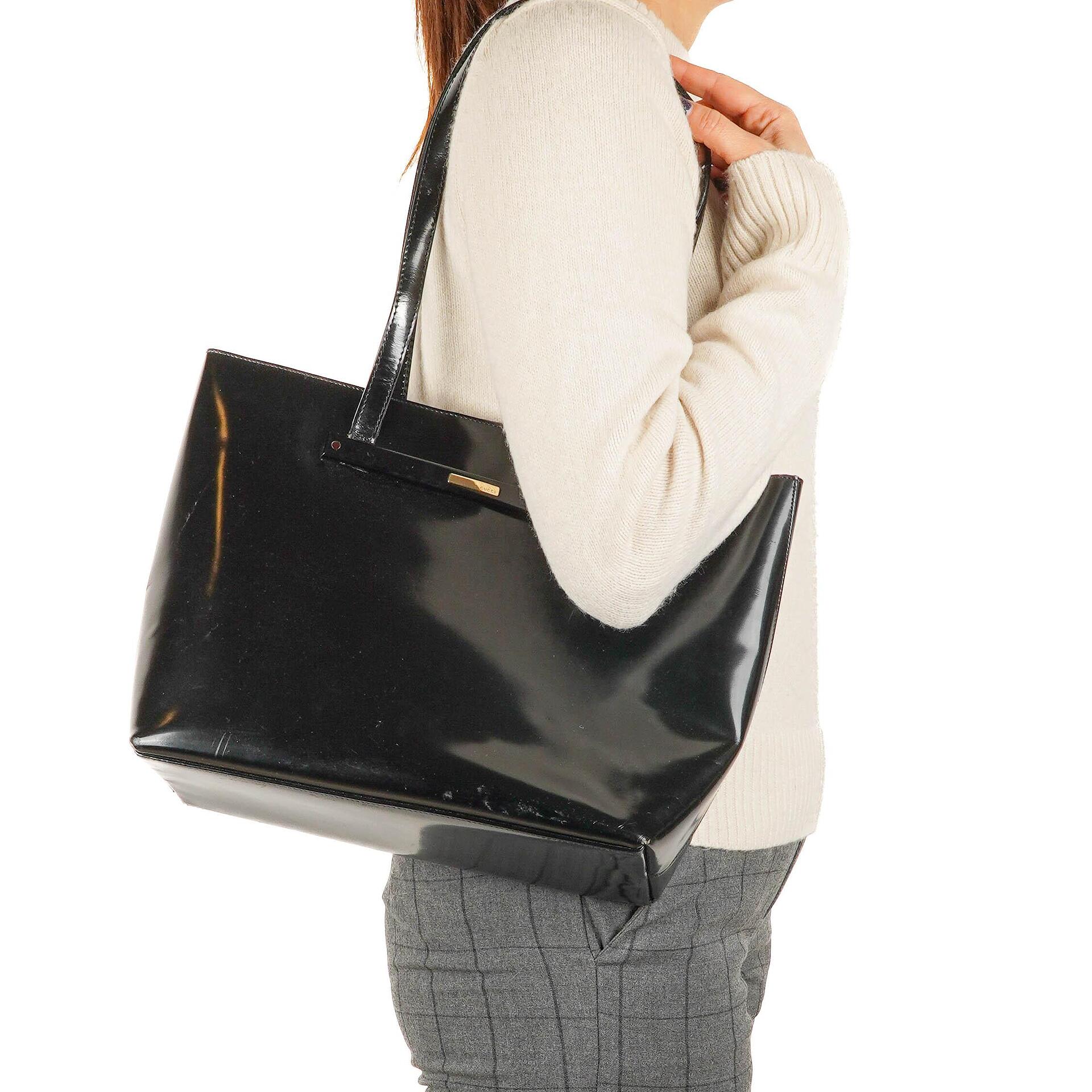 Gucci Tote Tasche aus schwarzem Leder