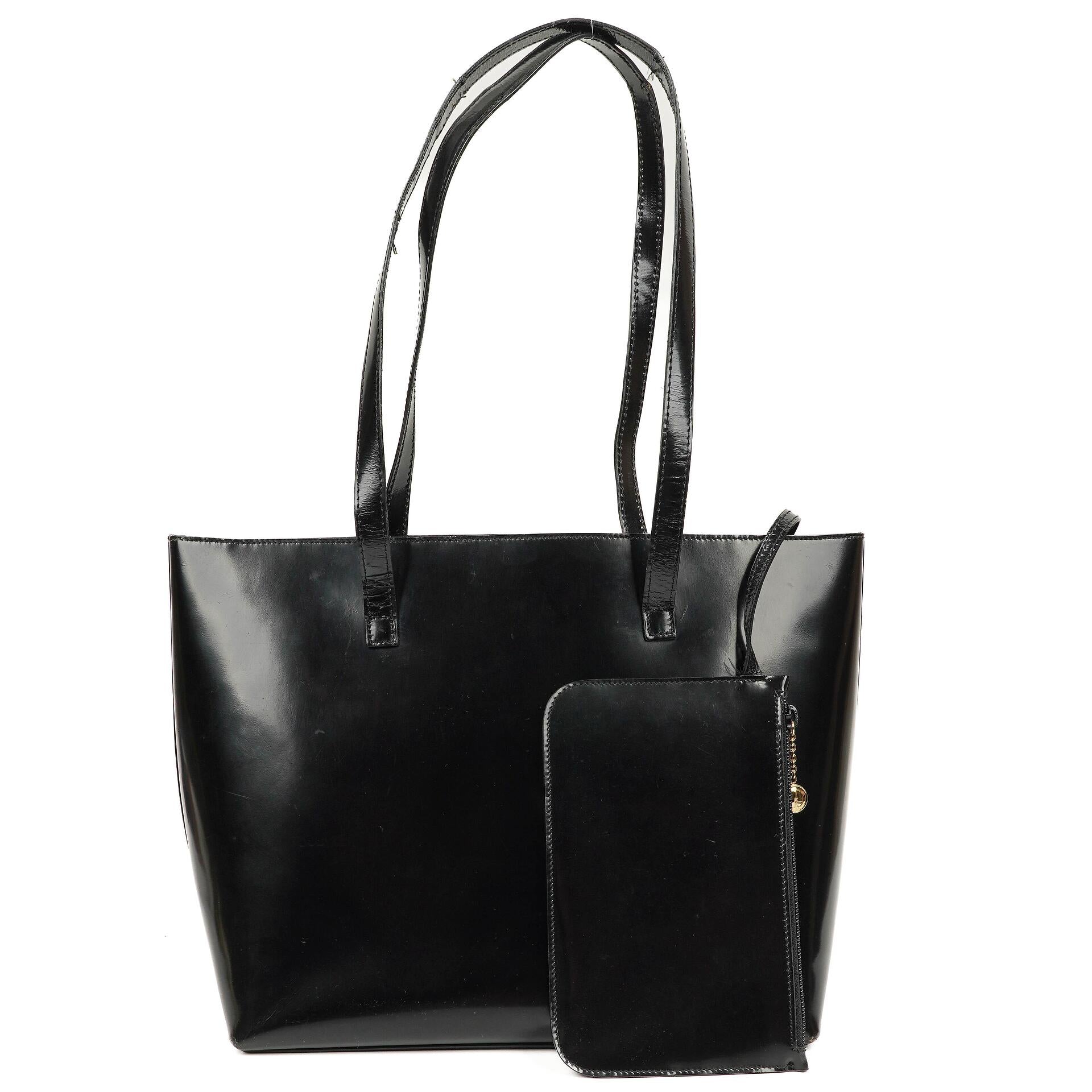 Gucci Tote Tasche aus schwarzem Leder