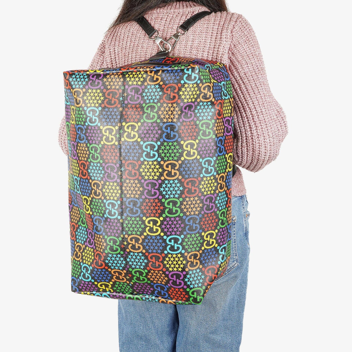 Gucci Duffle Rucksack Psychedelic Schwarz Multicolor GG Supreme Monogram Canvas