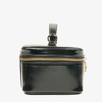 Gucci Bamboo Vanity Tasche aus schwarzem Lackleder