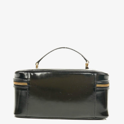 Gucci Bamboo Vanity Tasche aus schwarzem Lackleder