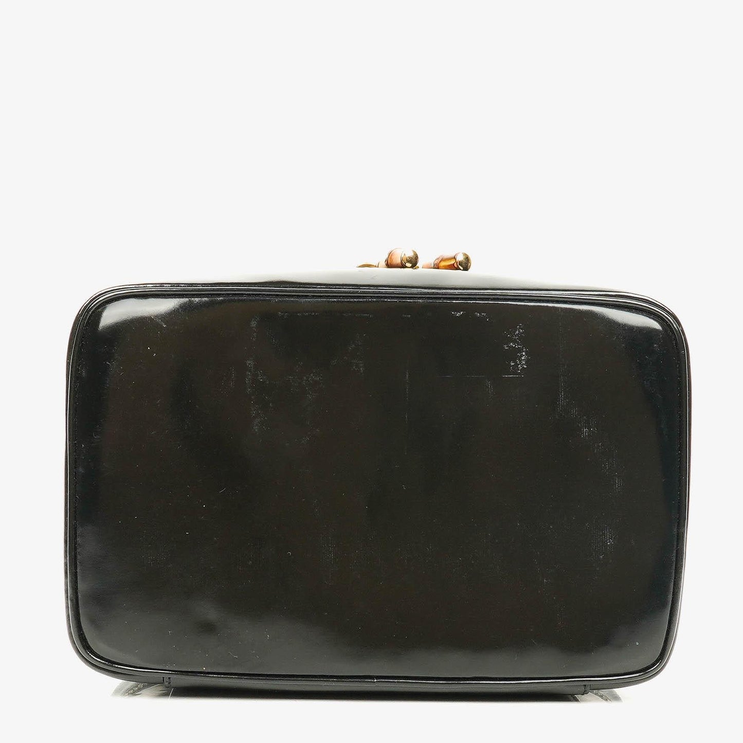 Gucci Bamboo Vanity Tasche aus schwarzem Lackleder