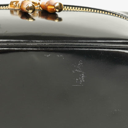 Gucci Bamboo Vanity Tasche aus schwarzem Lackleder