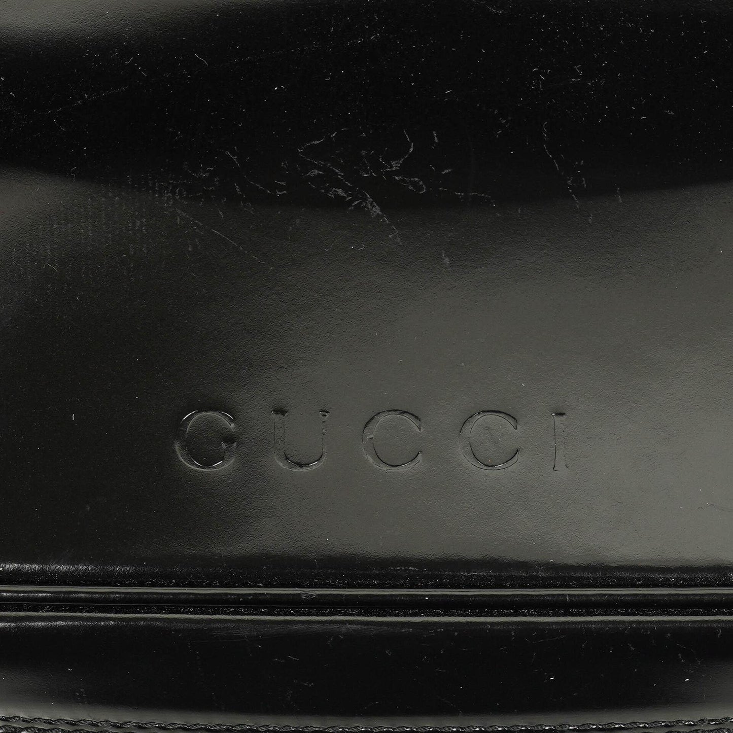 Gucci Bamboo Vanity Tasche aus schwarzem Lackleder