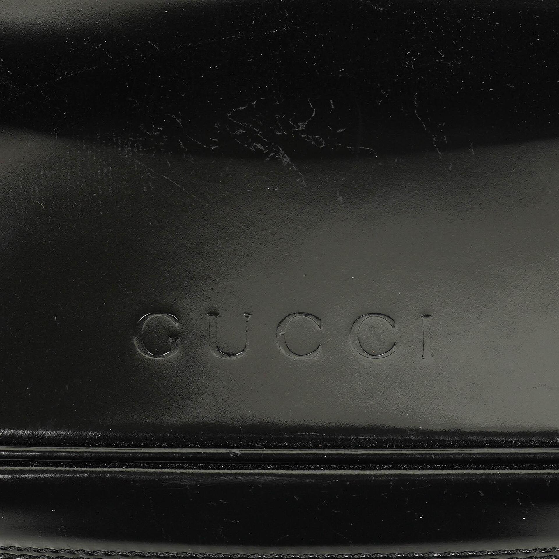Gucci Bamboo Vanity Tasche aus schwarzem Lackleder