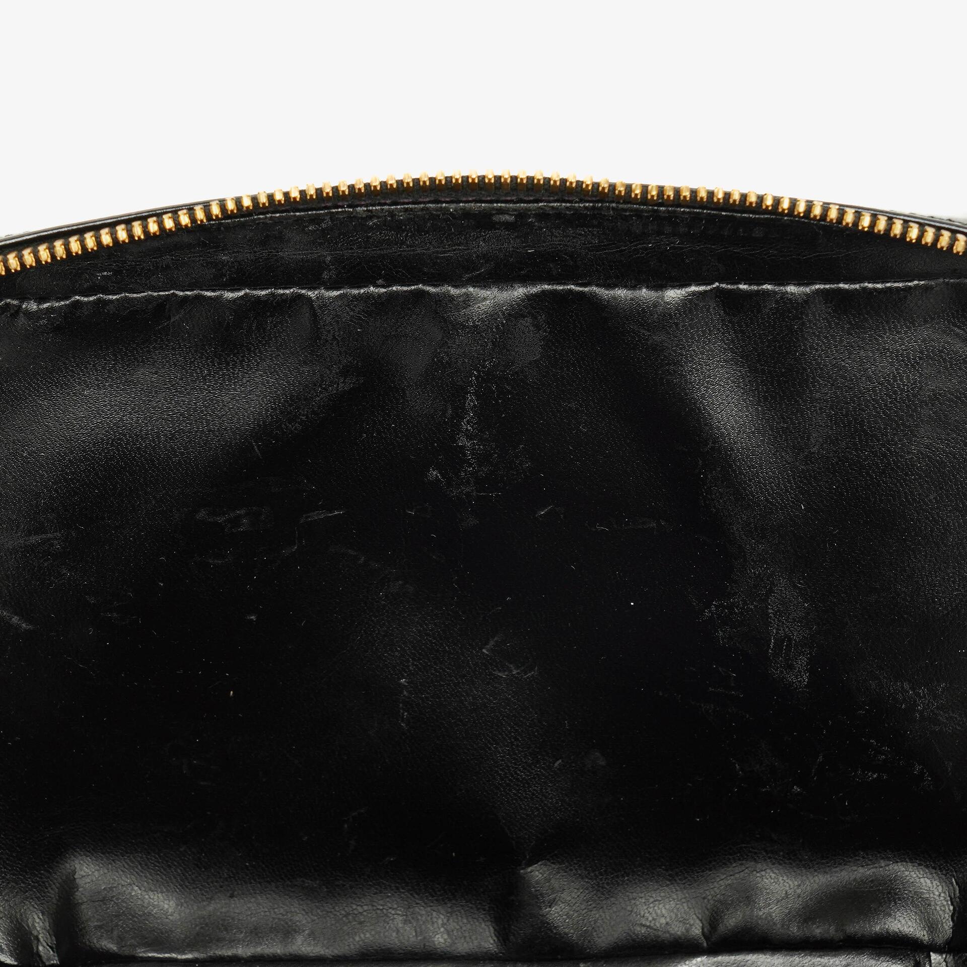 Gucci Bamboo Vanity Tasche aus schwarzem Lackleder