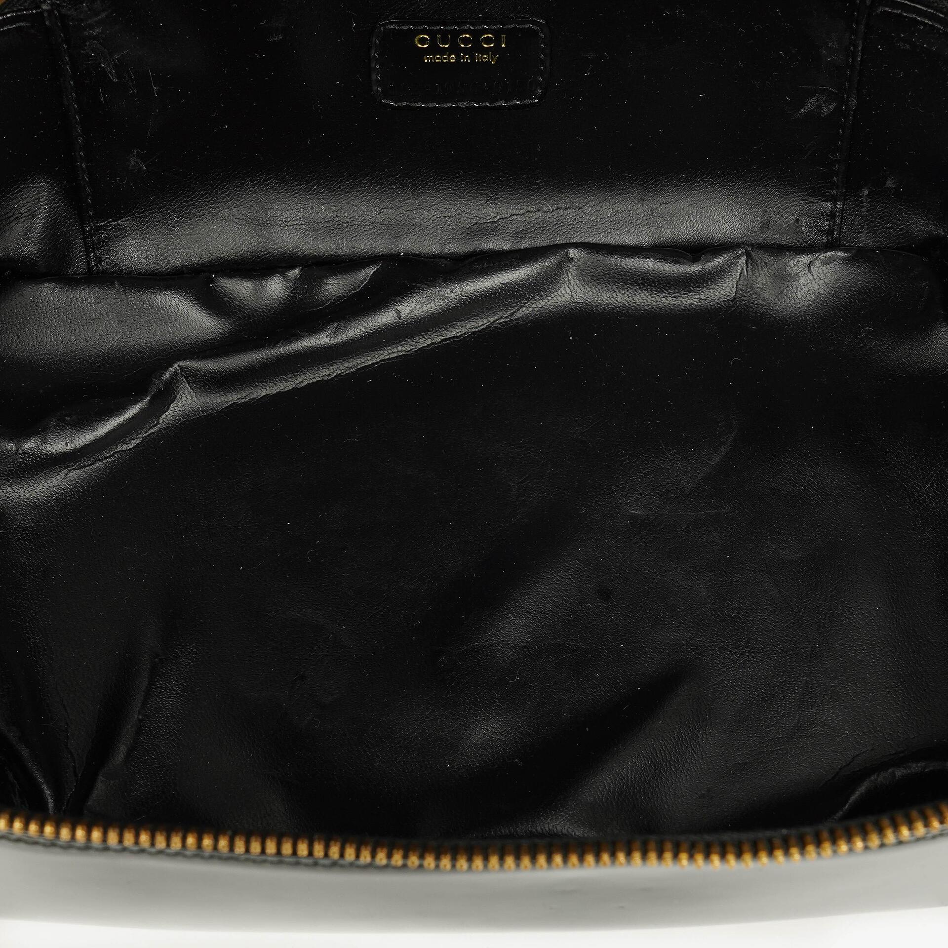 Gucci Bamboo Vanity Tasche aus schwarzem Lackleder