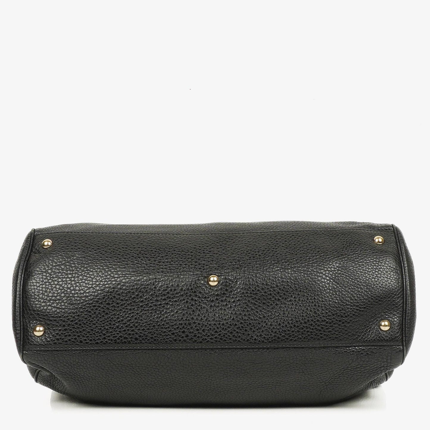 Gucci Große Bamboo Shopper Tragetasche mit Griff aus schwarzem genarbtem Leder