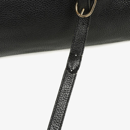 Gucci Große Bamboo Shopper Tragetasche mit Griff aus schwarzem genarbtem Leder