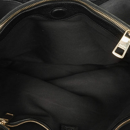 Gucci Große Bamboo Shopper Tragetasche mit Griff aus schwarzem genarbtem Leder