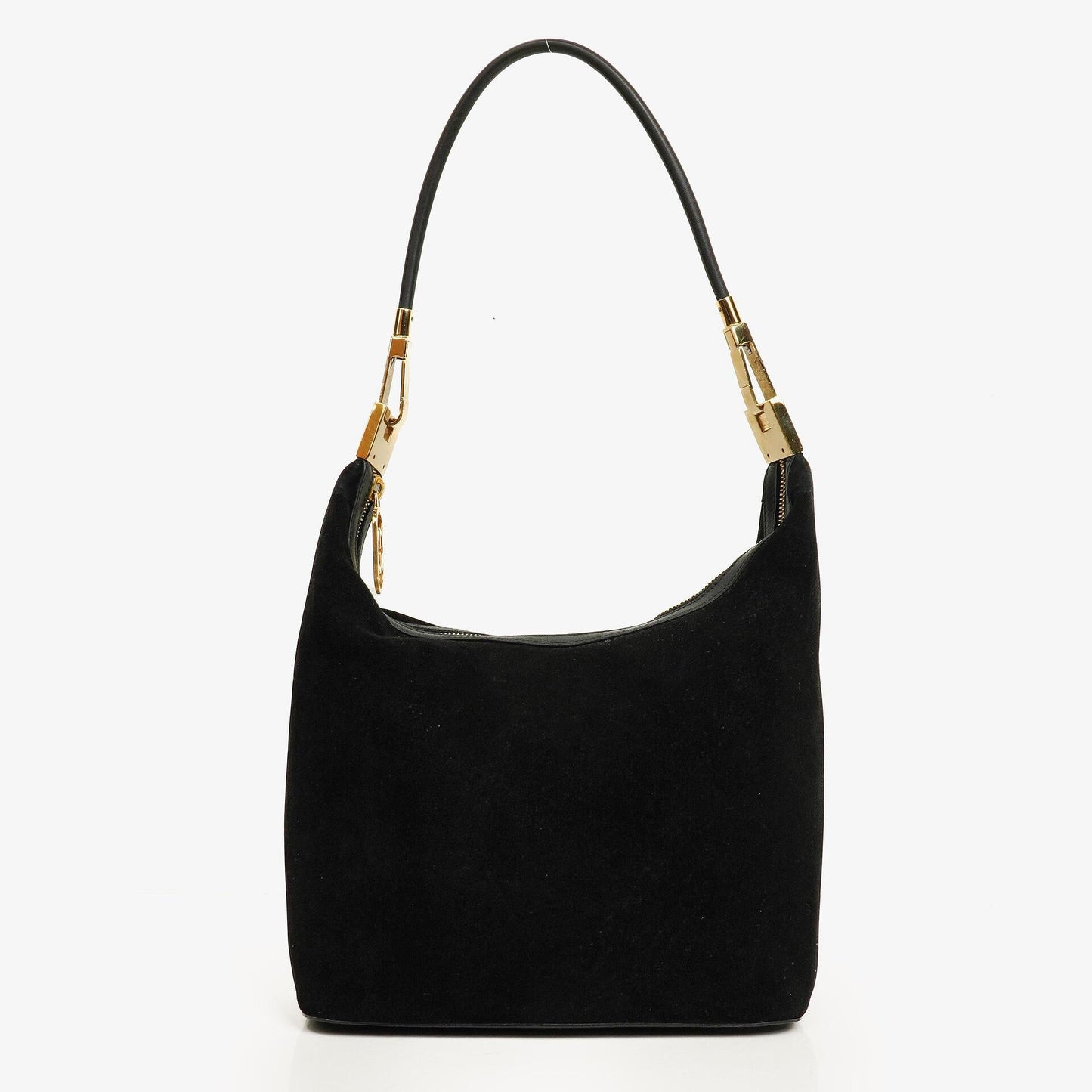 Gucci Schulter-Hobo-Tasche aus schwarzem Wildleder und Leder