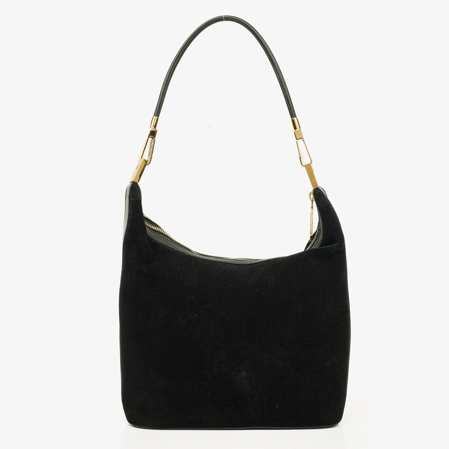 Gucci Schulter-Hobo-Tasche aus schwarzem Wildleder und Leder