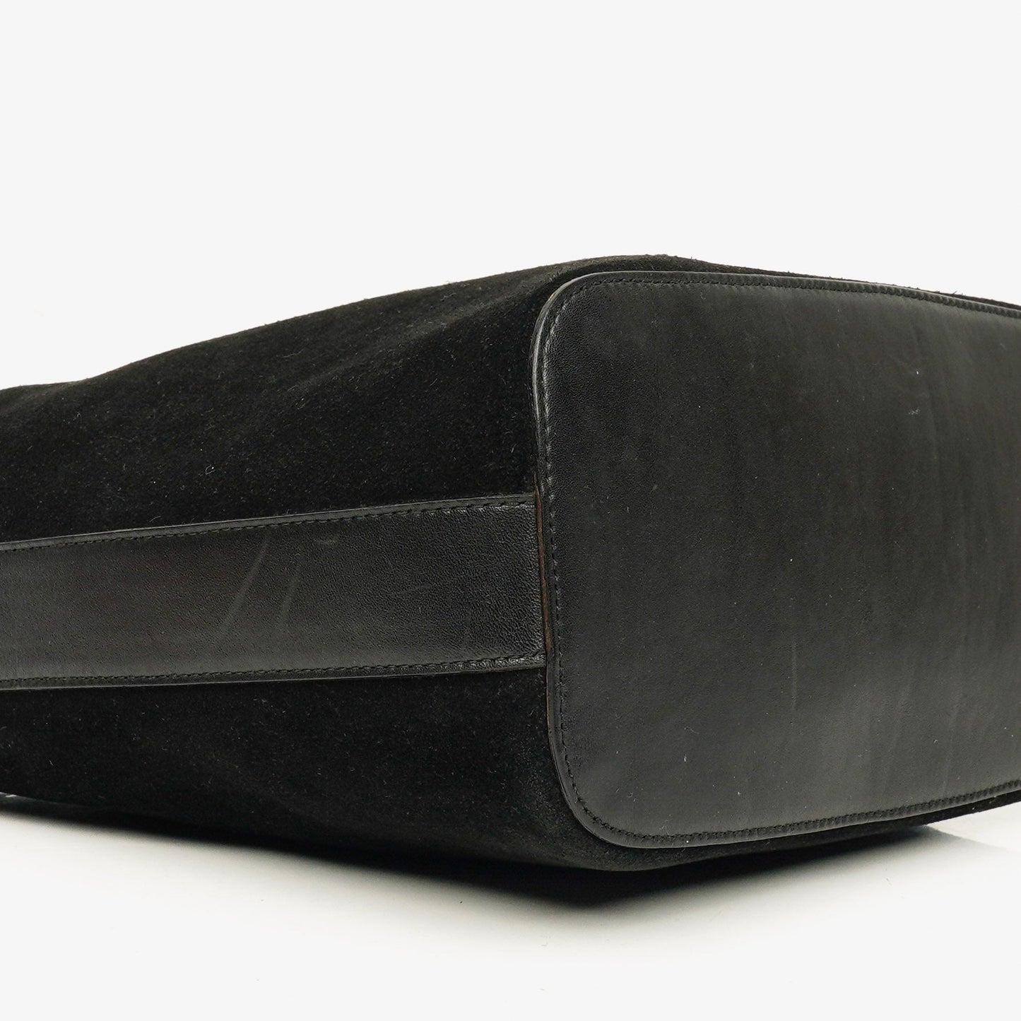 Gucci Schulter-Hobo-Tasche aus schwarzem Wildleder und Leder