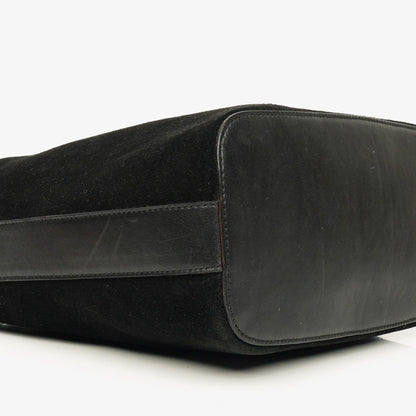 Gucci Schulter-Hobo-Tasche aus schwarzem Wildleder und Leder