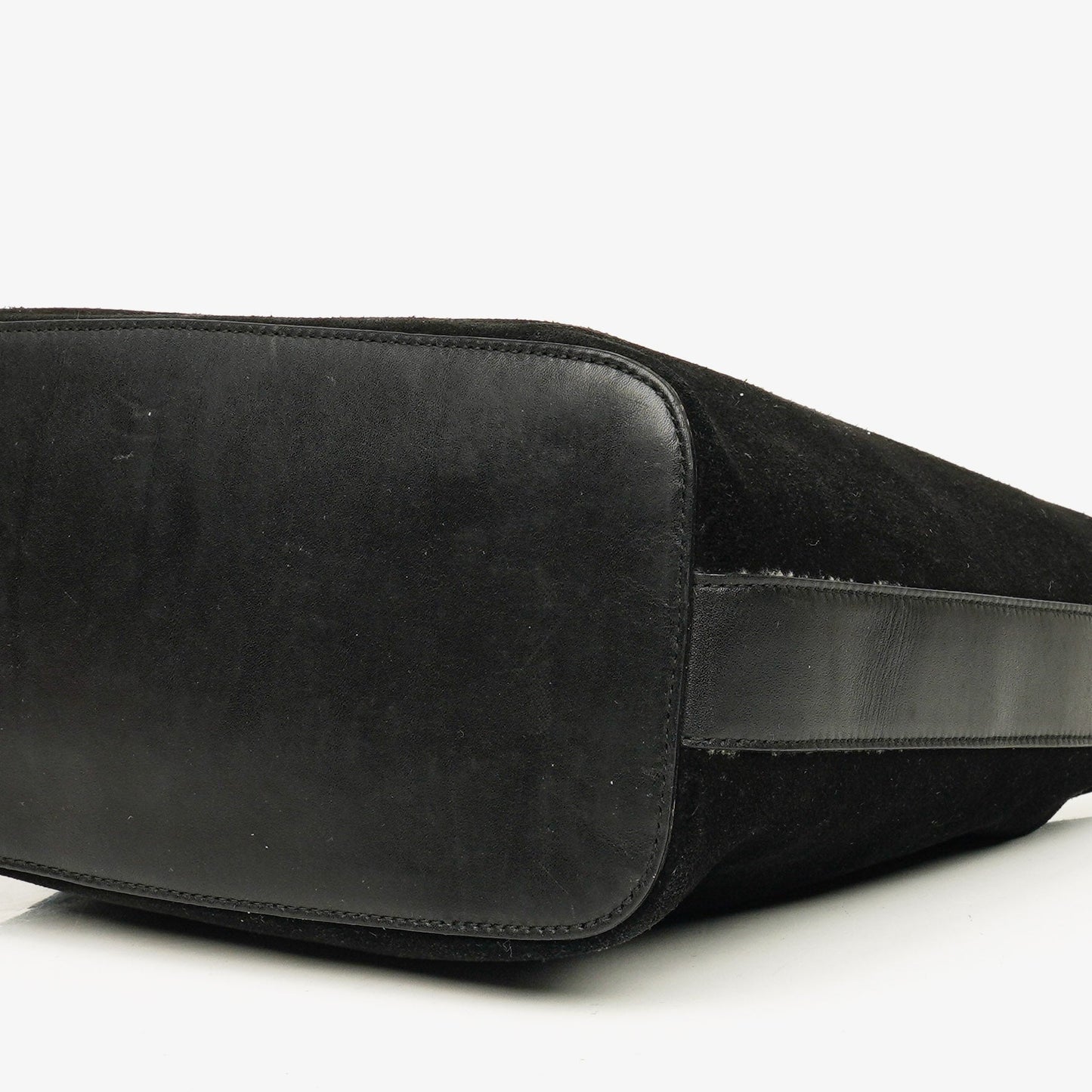 Gucci Schulter-Hobo-Tasche aus schwarzem Wildleder und Leder
