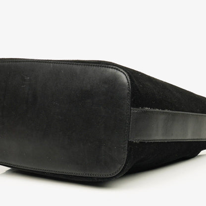 Gucci Schulter-Hobo-Tasche aus schwarzem Wildleder und Leder