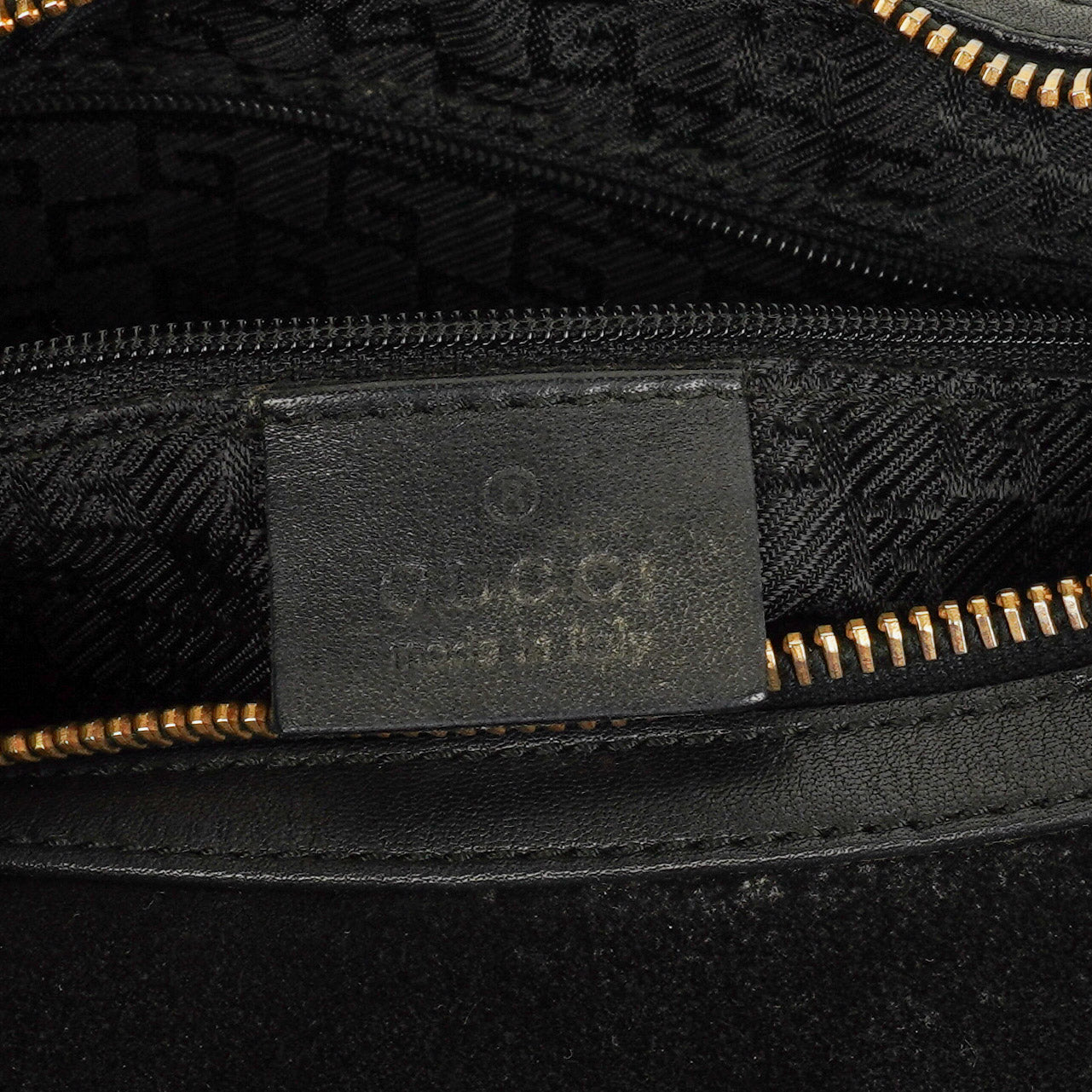 Gucci Schulter-Hobo-Tasche aus schwarzem Wildleder und Leder