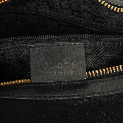 Gucci Schulter-Hobo-Tasche aus schwarzem Wildleder und Leder